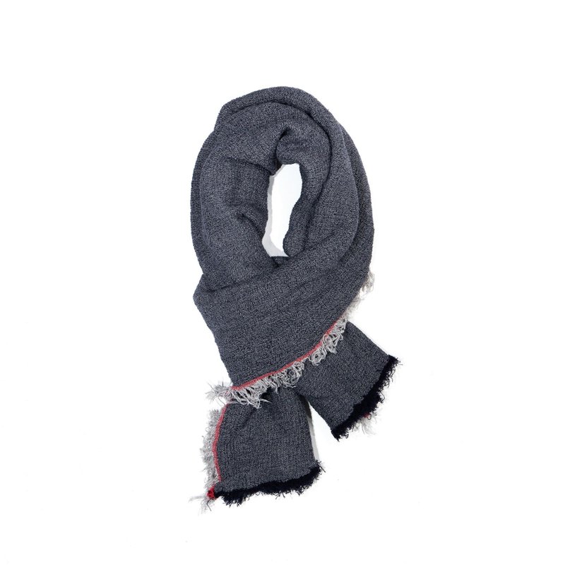 【温暖过冬】胶原蛋白羊毛围巾 - 苍夜蓝 - 丝巾 - 羊毛 蓝色