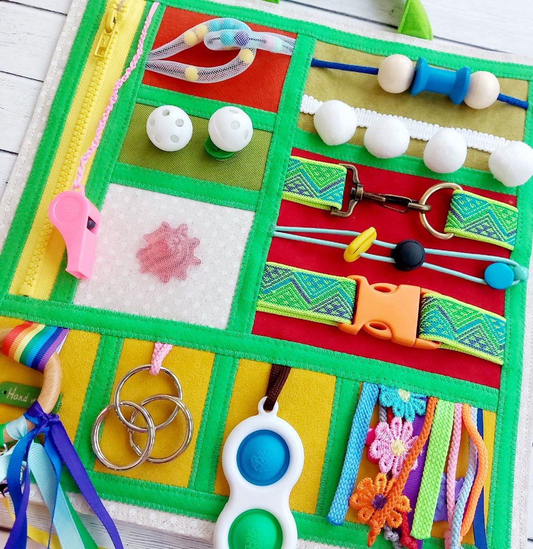 Fidget blanket mat dementia, Sensory busy board Autism - 玩具/玩偶 - 其他材质 多色