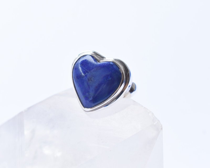 heart lapis lazuli Silver ring - 戒指 - 纯银 蓝色