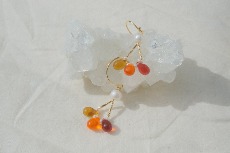 ICY 向晚的新千岁机场 琉璃 珍珠 耳环 - 耳环/耳夹 - 琉璃 