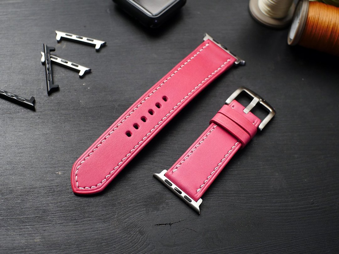 【优惠中】applewatch真皮手缝表带-樱花粉 - 表带 - 真皮 
