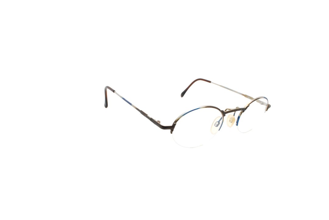 可加购平光/度数镜片 Cazal POINT 2 MOD 1107 Col. 490 90年代德国制古董眼镜 - 眼镜/眼镜框 - 其他金属 咖啡色