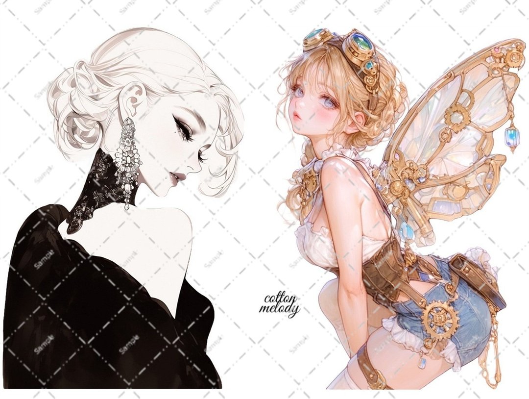 original sticker no.6553 人物贴纸 原创贴纸 人物贴纸 女孩贴纸 原创人物贴纸 - 贴纸 - 纸 