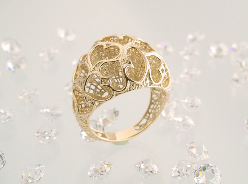 Japan Quality | inGod jewels ラブリング セブンティーン ハート - 戒指 - 其他金属 金色