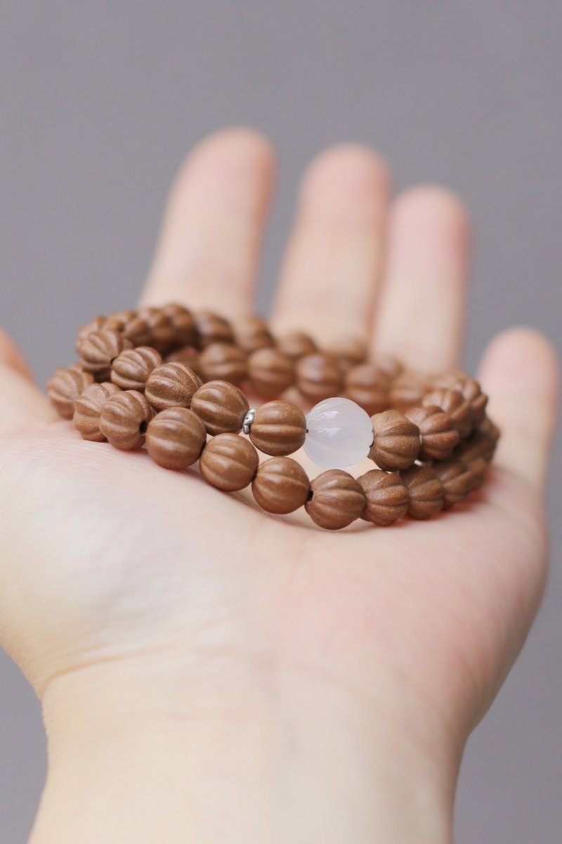 壹染指香品 | 静逸 福瓜 香珠 双圈手串 | 一物一图 - 手链/手环 - 植物．花 卡其色