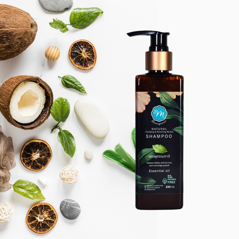 【有机祛除头皮油味 发丝清香水亮】天然草本平衡洗发露 改善出油 - 洗发用品 - 精油 金色