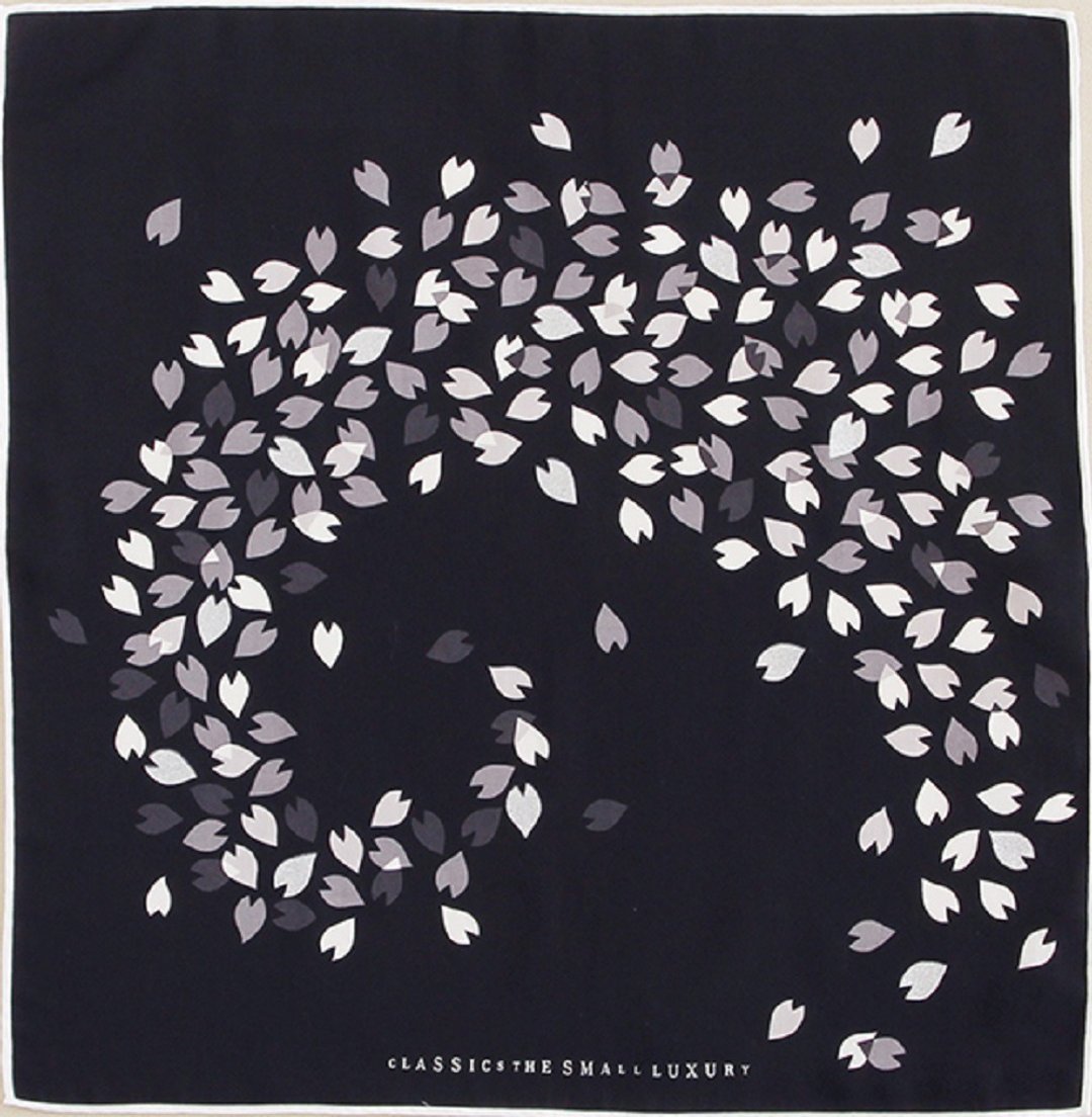 handkerchief【Sakura Arashi　black】 - 手帕/方巾 - 棉 黑色