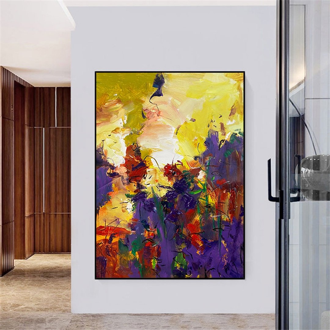 夏花/手绘油画/抽象/原创商品/肌理装饰画/挂画/客厅/走廊书房画 - 海报/装饰画/版画 - 亚麻 多色
