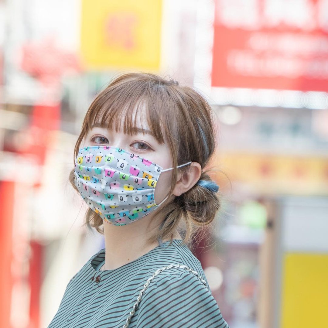 电锅 由本店原创设计 手工立体口罩 可洗涤 日本制纯棉纱布 成人 - 口罩 - 棉 灰色