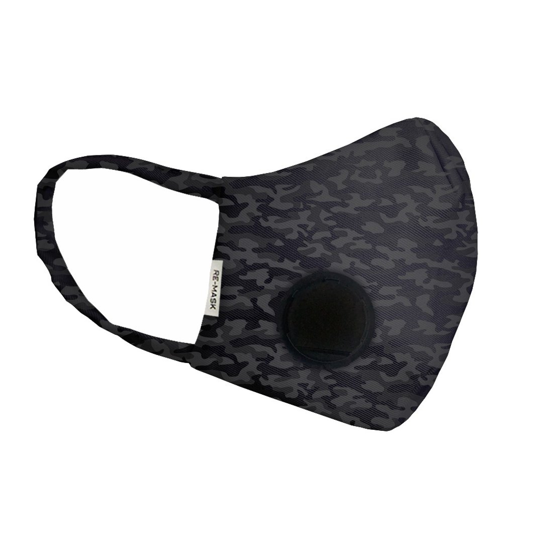 Re-Mask PRO 香港制造 VFE 口罩 | Black Camouflage - 口罩 - 棉．麻 多色