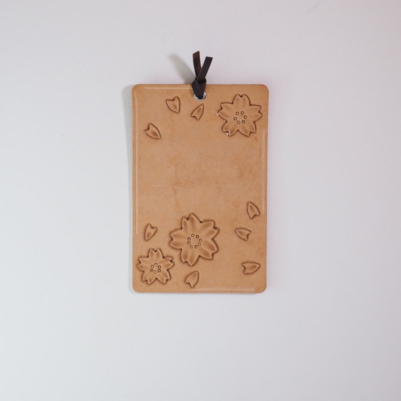 皮革明信片-樱花 - 卡片/明信片 - 真皮 咖啡色