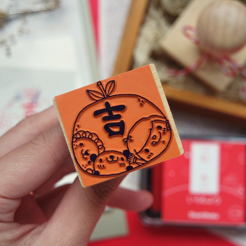 【新年限定】贺年印章 / 欢乐大吉 - 印章/印台 - 塑料 红色