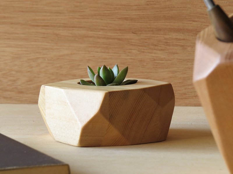 HO MOOD 解构系列—几何 盆栽 - 植栽/盆栽 - 木头 卡其色