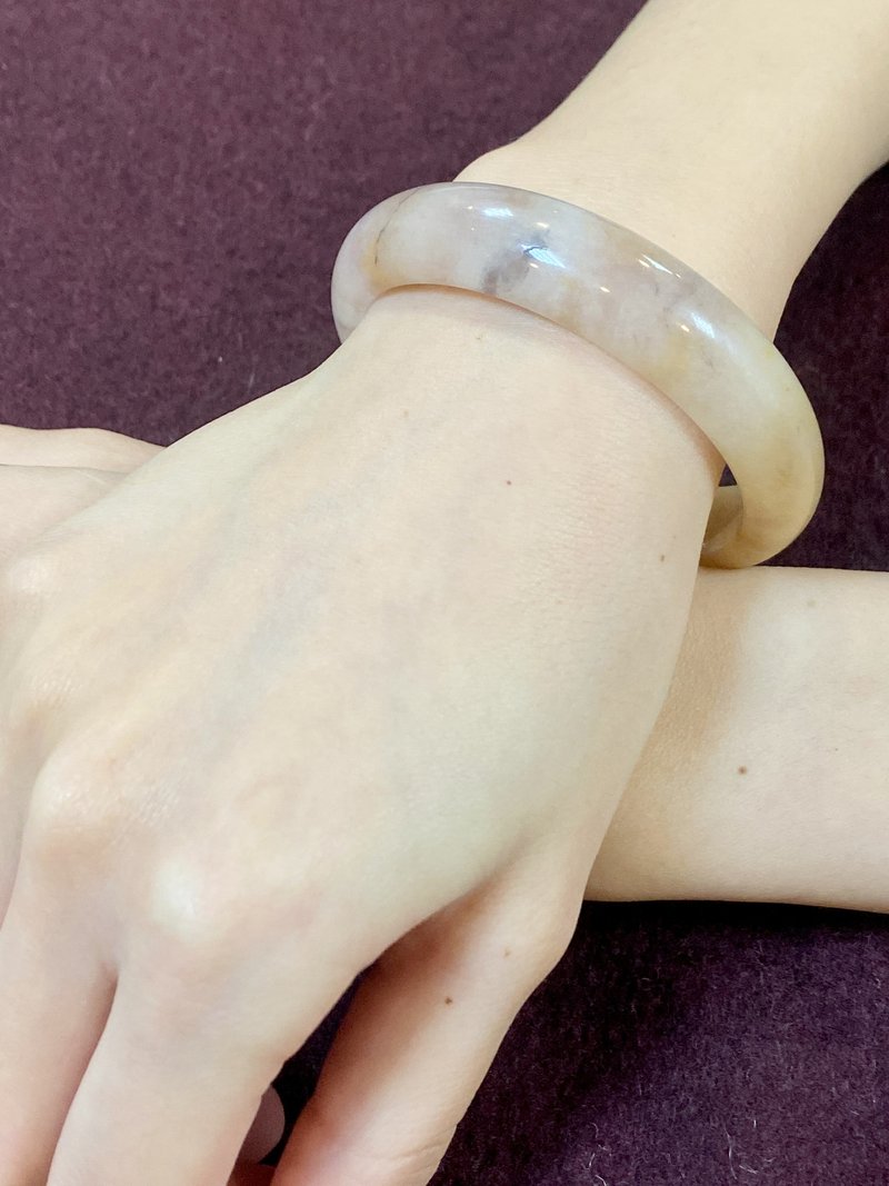 新疆金丝玉紫罗兰手镯57.5圈口 - 手链/手环 - 玉石 多色