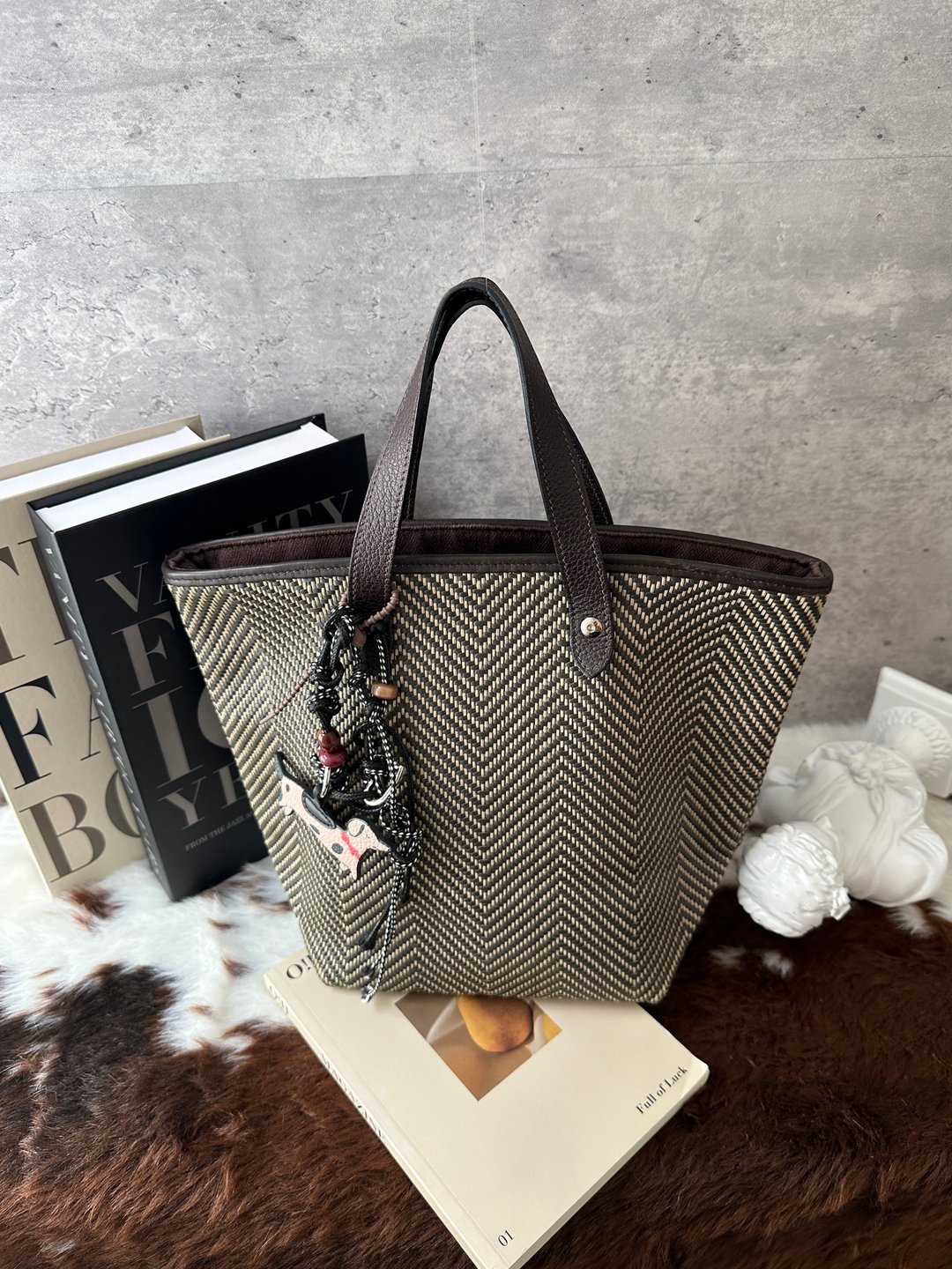 中古包 HERMÈS 爱马仕 拼色编织皮托特包 - 手提包/手提袋 - 其他材质 卡其色