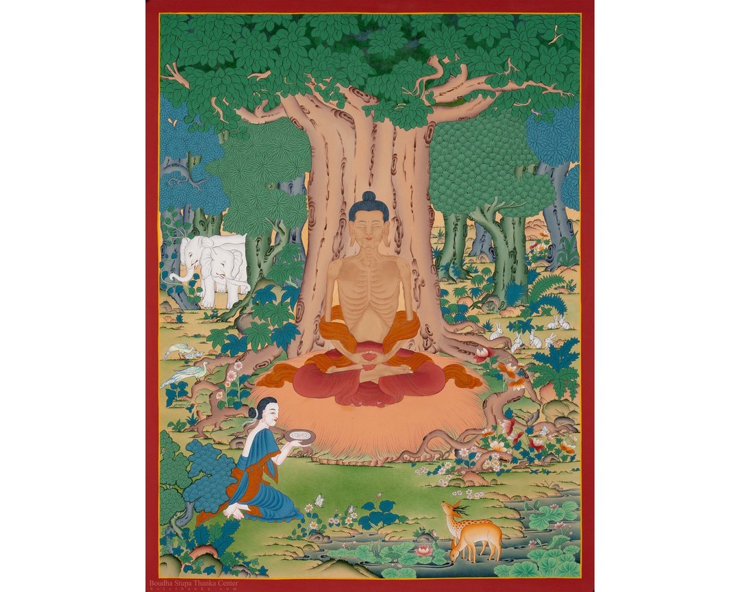释迦牟尼佛唐卡 神圣的藏传佛教手工画 - 摆饰 - 其他材质 多色