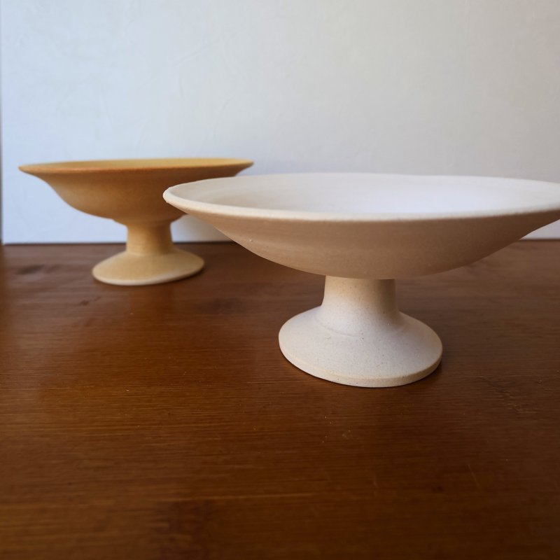 手拉坏简约高脚盘 - 摆饰 - 陶 