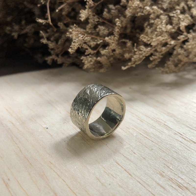 虎纹锤击邮票工艺环最小女孩手工女银 - 戒指 - 其他金属 银色