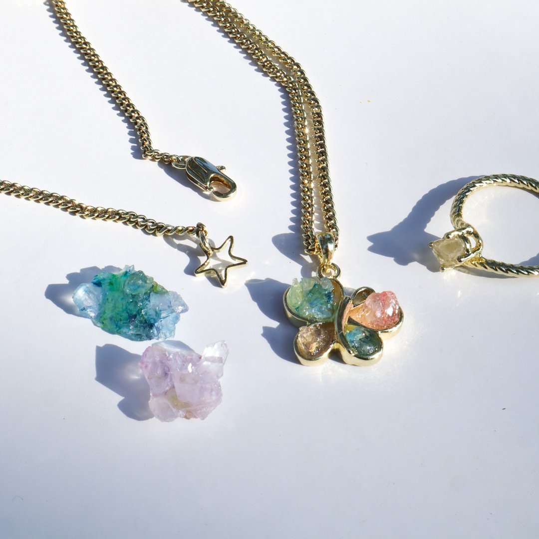 Butterfly sugar necklace - 项链 - 其他金属 金色