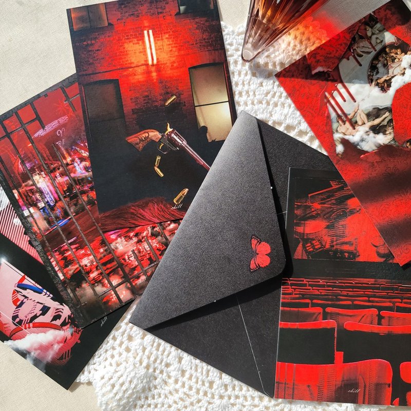 Red Trigger 明信片组 - 卡片/明信片 - 纸 红色