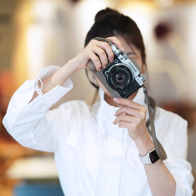 适用机型FUJIFILM X-T4 手掌纹皮革相机底座皮套 - 相机包/相机袋 - 真皮 多色
