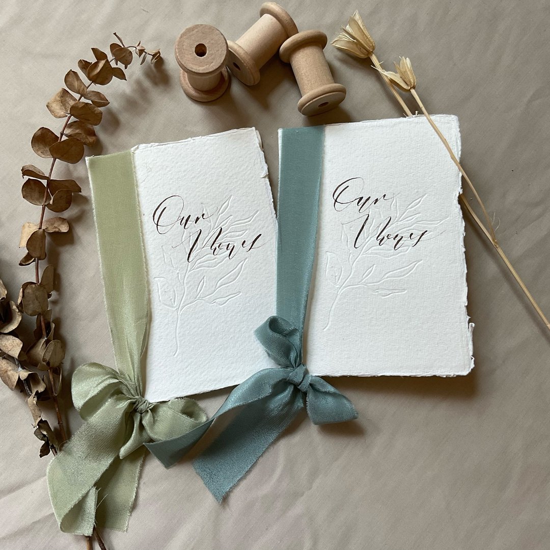 婚礼誓言本(一组两本) Sage & Bottle Green Vows Book - 婚礼誓言书 - 纸 绿色
