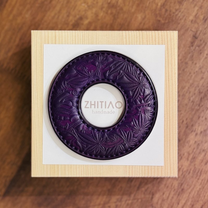 原创手工制作牛皮剑道刀镡 般若浮生 紫色 剑锷 Tsuba - 运动配件 - 真皮 紫色