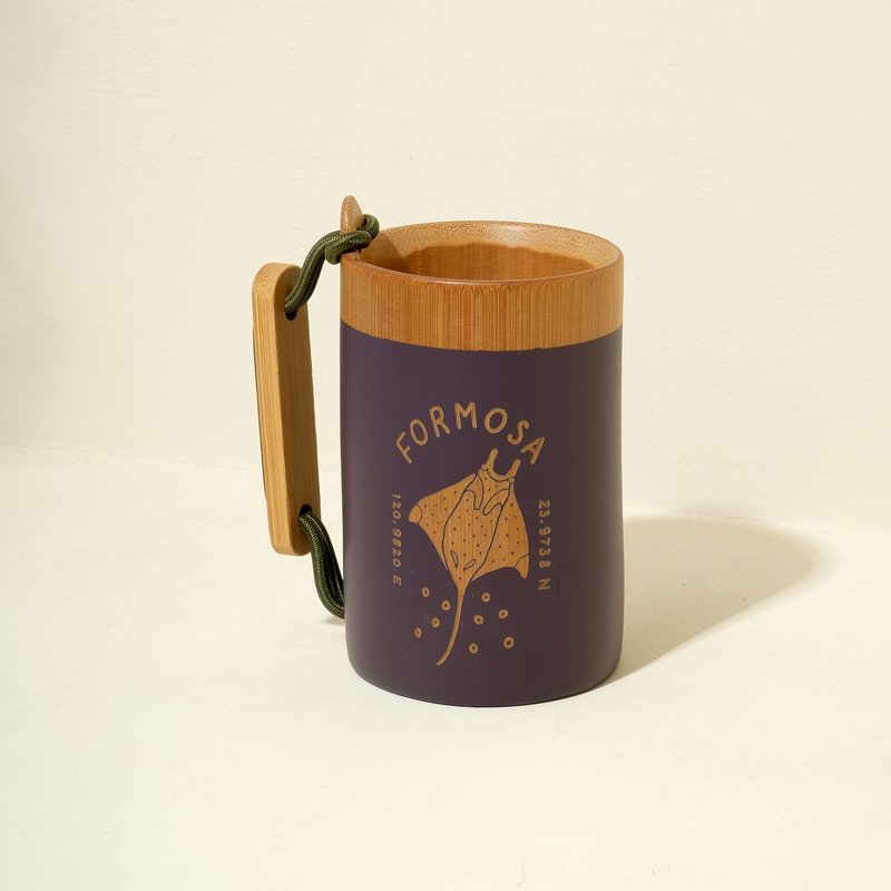 Outdoor Cup 元气凹豆杯 ( 魟鱼款 ) - 咖啡杯/马克杯 - 竹 卡其色