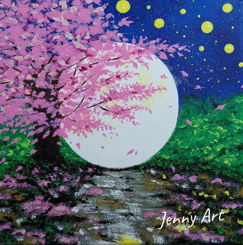 【星月花辰】 无框画 抽象画 压克力画 画作 挂画 居家摆设 居家 - 海报/装饰画/版画 - 其他材质 粉红色