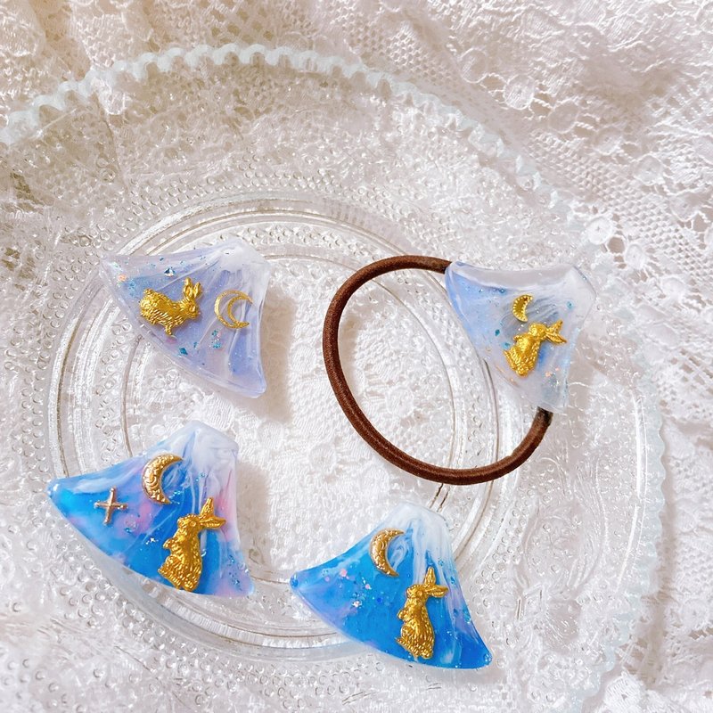 秋意 月兔 富士山 旅行 发夹 发饰 橡筋 匙扣 aki vibes 手作饰物 - 发饰 - 其他材质 多色