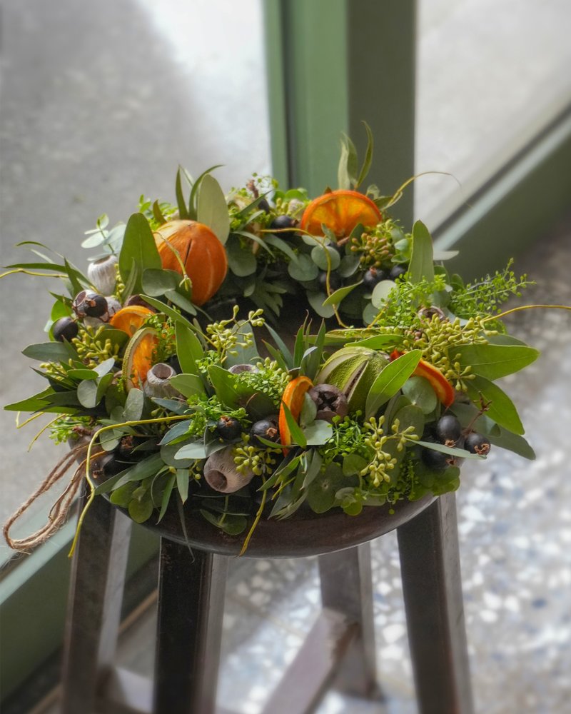 圣诞花圈 - 甜美果香 / 新鲜花材 / 可干燥 - 干燥花/捧花 - 植物．花 绿色