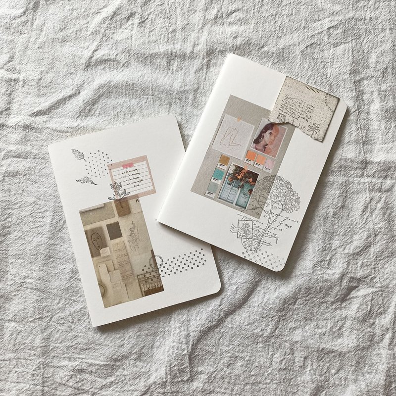 手工自贴A6手帐本封面 白色封面 Handmade A6 Journal Book Cover - 笔记本/手帐 - 纸 