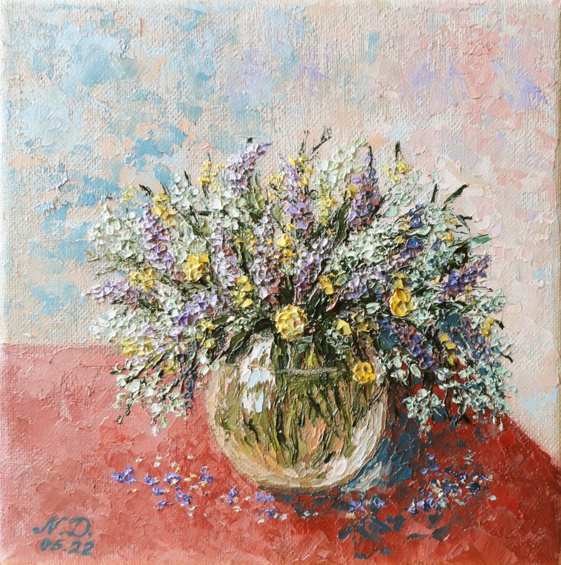 野花绘画花卉原始艺术花卉绘画花卉墙艺术 - 海报/装饰画/版画 - 其他材质 多色