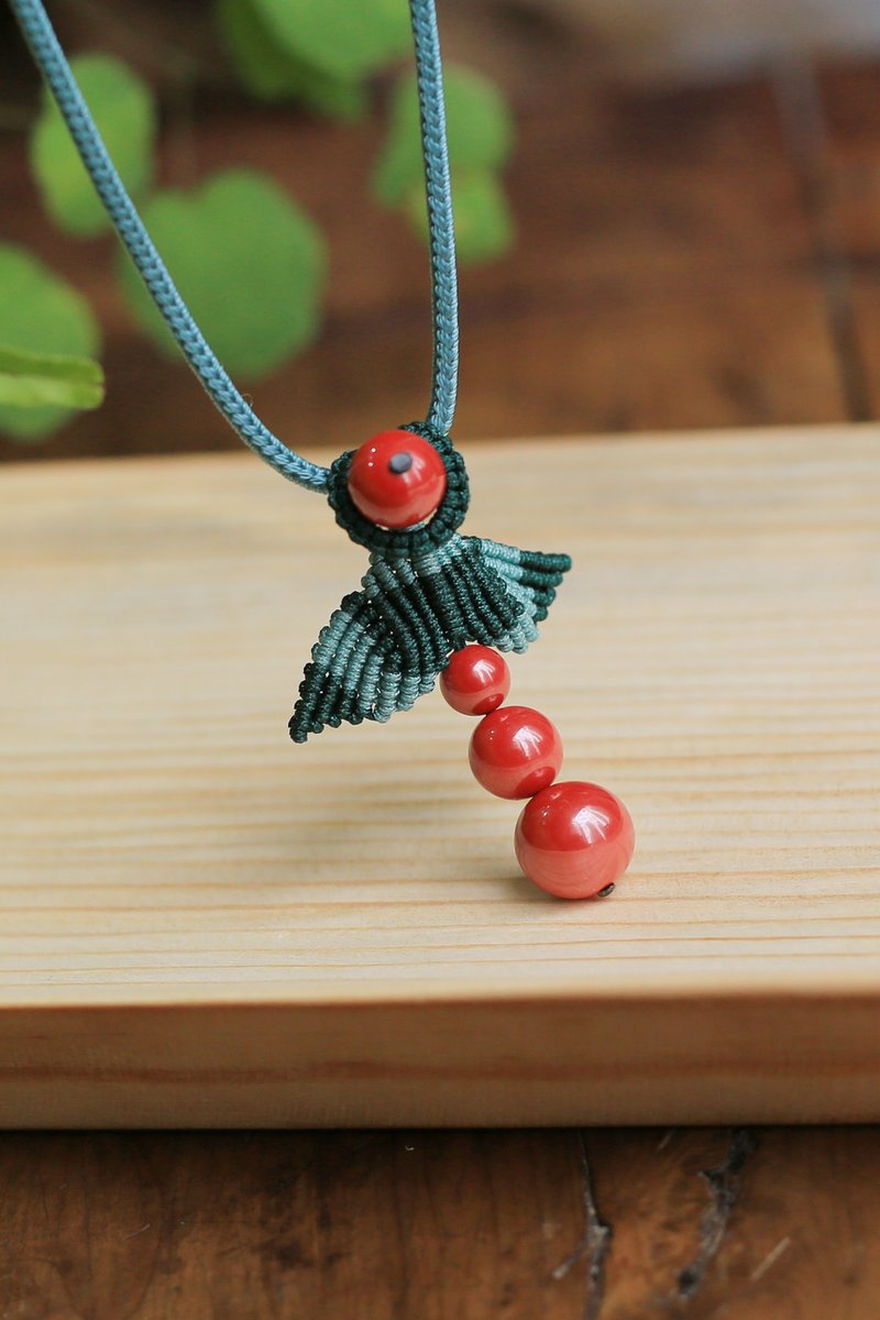 春秋原创编绳 帝王砂项链 | 如鱼得水 福气所致 | 新年好礼 开运 - 项链 - 半宝石 