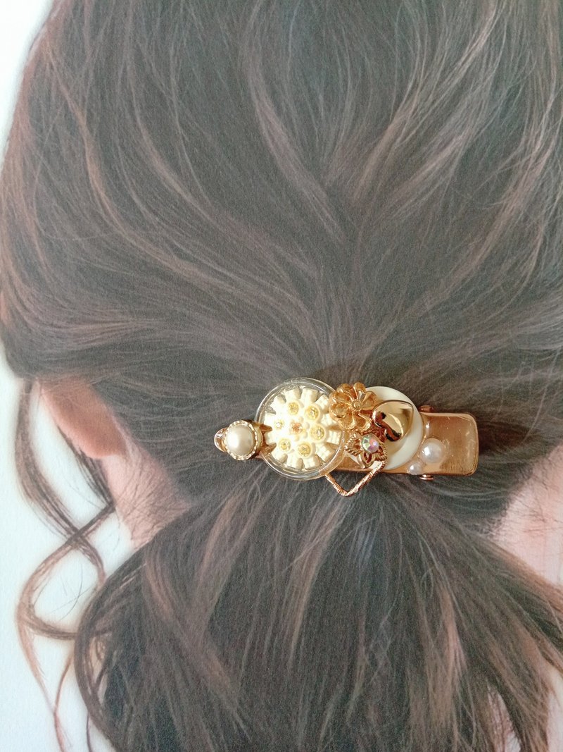 wow Handmade-向日葵花园钮扣 压夹 发夹 发饰 - 发饰 - 其他材质 