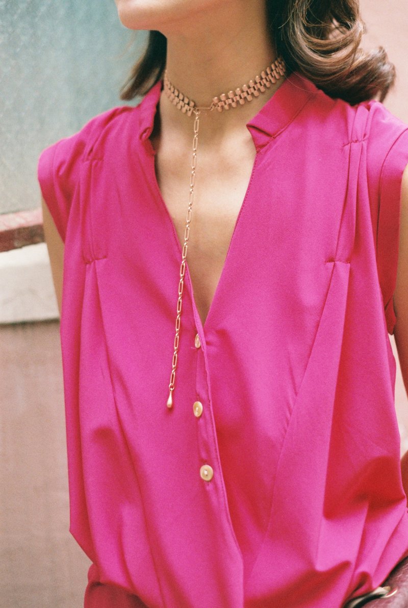 Elenaor 系列 表链颈链/项链 玫瑰金 - 项链 - 铜/黄铜 粉红色