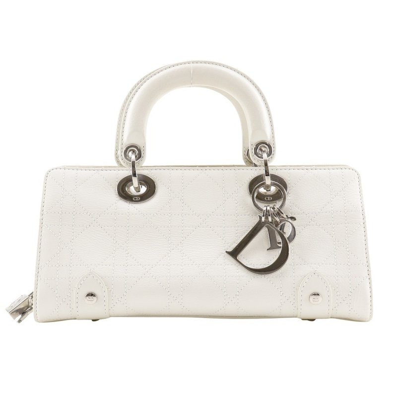 [日本直送] Christian Dior Cannage 手袋 09-MA-0044 皮革 白色 女款 [二手] - 手提包/手提袋 - 真皮 白色