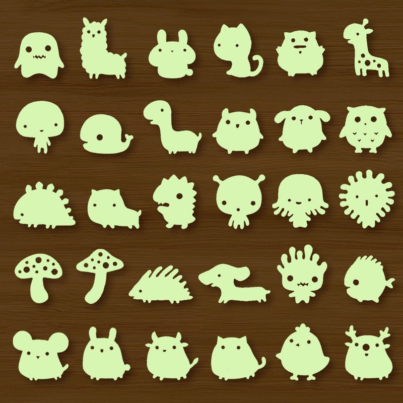 ( 48款供选择 ) 超亮夜光贴纸 \ 满100元才出货喔 - 贴纸 - 纸 黄色