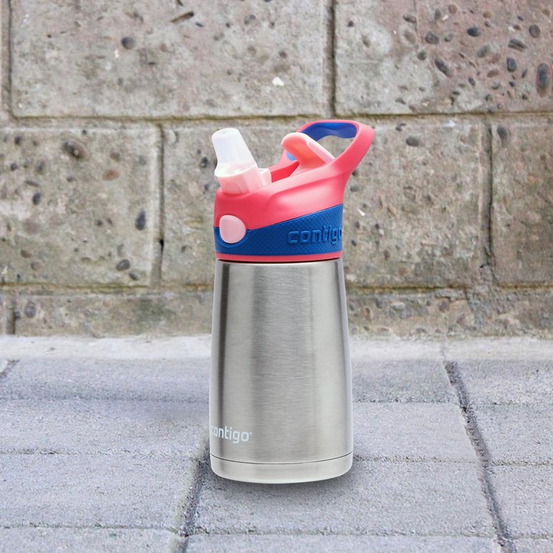 【Buffalo 牛头牌】Contigo 儿童保温吸管瓶296CC-红盖 - 保温瓶/保温杯 - 不锈钢 红色