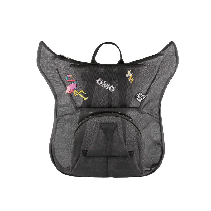 Black mesh bulldog backpack - 后背包/双肩包 - 其他人造纤维 黑色