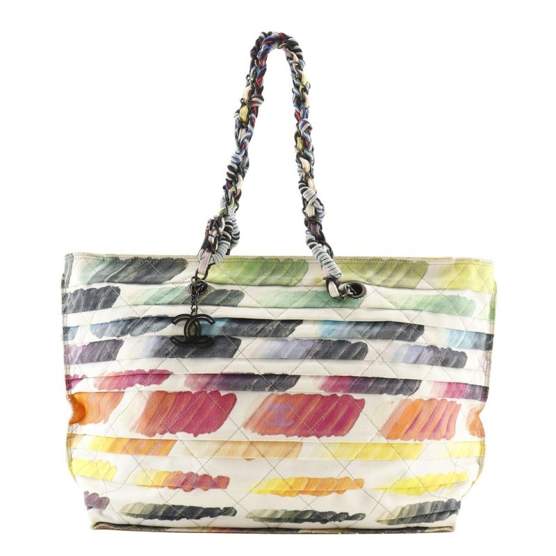 [日本直送] Chanel 香奈儿链条托特包 托特包 Colorama Coco Mark 帆布 多色/白色 女款 [二手] - 手提包/手提袋 - 棉．麻 多色