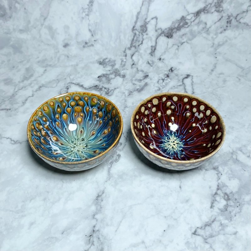 孔雀开屏 品茗对杯 80ml 邱毓宁 莺歌烧 A2-09 - 茶具/茶杯 - 瓷 多色