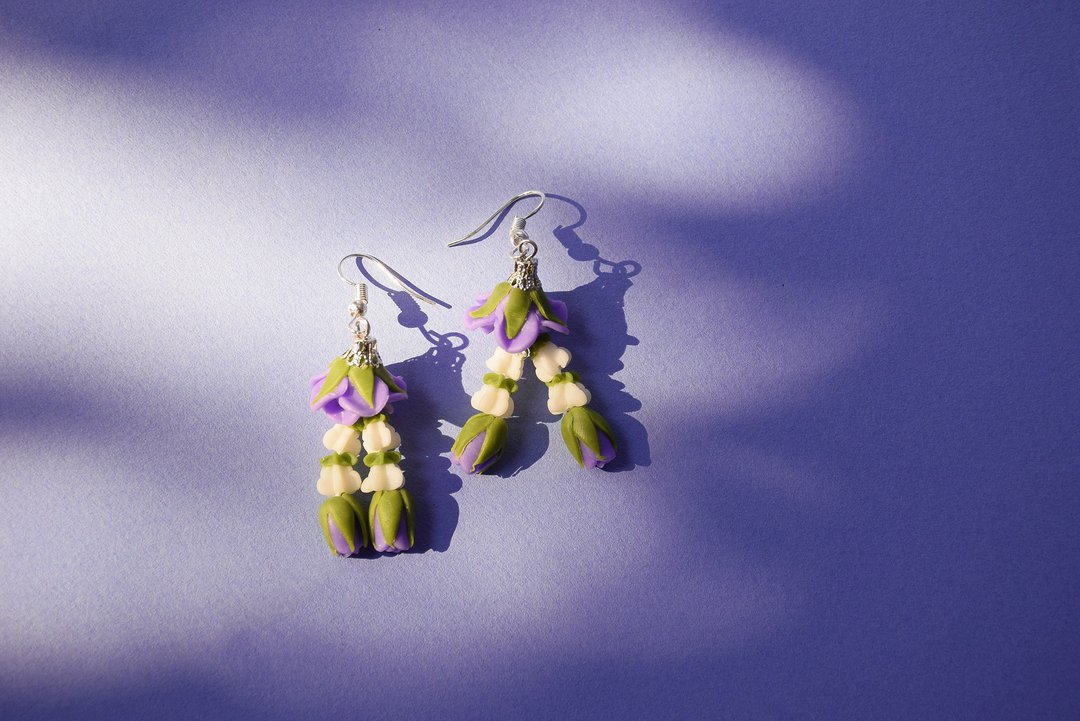 MALAI EARRING - 耳环/耳夹 - 粘土 紫色