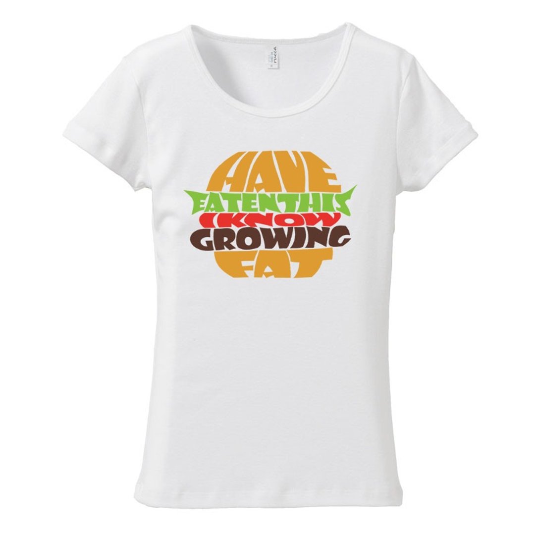 [Women's T-shirt] Calorie over - 女装 T 恤 - 棉 白色