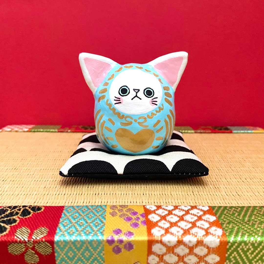 猫猫达摩【大】 - 摆饰 - 粘土 蓝色