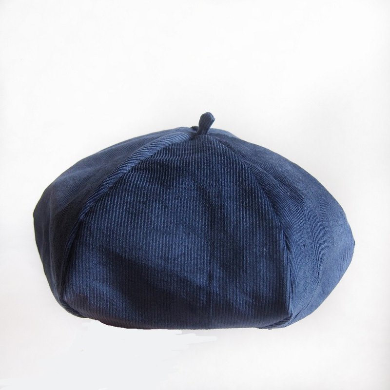 深蓝色/绒 手工双面帽子 六角帽 画家帽 - 帽子 - 其他材质 蓝色