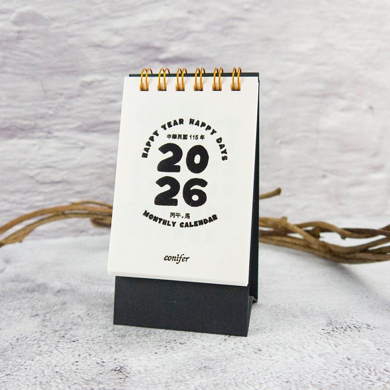 【conifer绿的事务】2026年迷你桌历 - 笔记本/手帐 - 纸 黑色