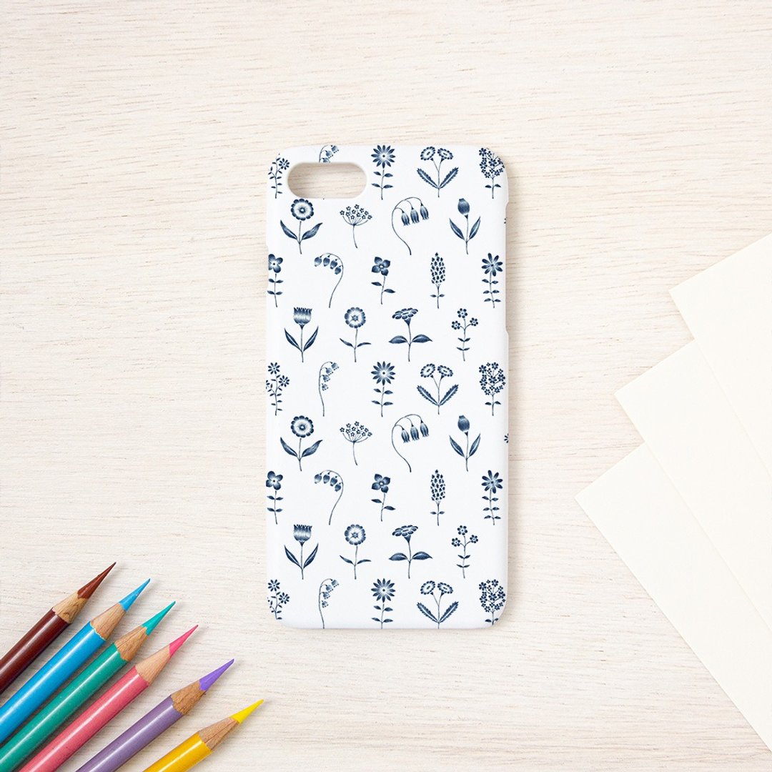 Smartphone case Blue flowers SC-155 - 其他 - 塑料 蓝色