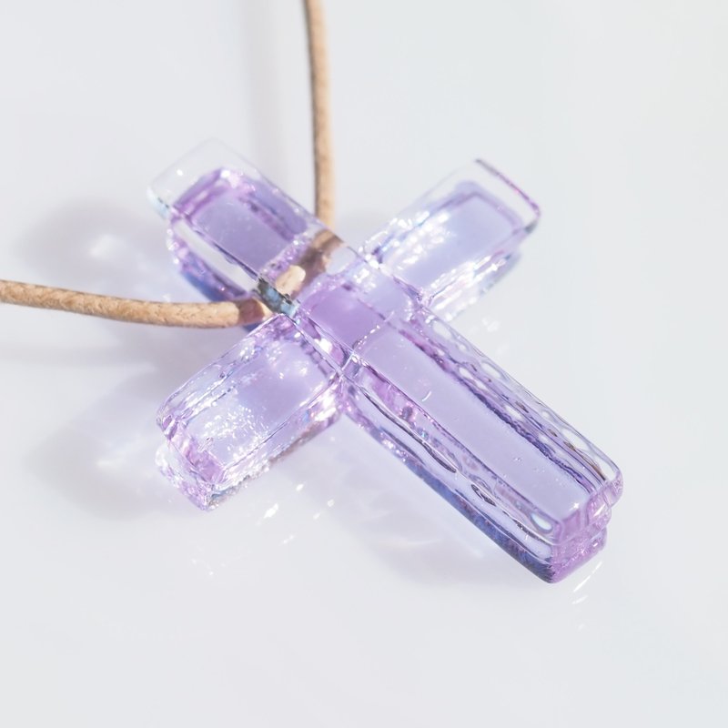 Cross glass (cross [magic]) necklace [made-to-order] - 项链 - 玻璃 紫色