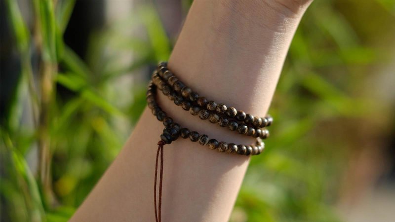 【典藏精品】沉水级 印尼达拉干沉香5mm念珠 - 手链/手环 - 其他材质 